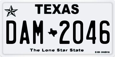 TX license plate DAM2046