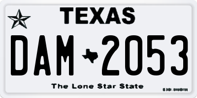 TX license plate DAM2053