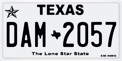 TX license plate DAM2057