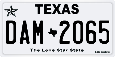 TX license plate DAM2065