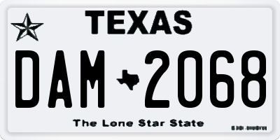 TX license plate DAM2068