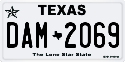 TX license plate DAM2069