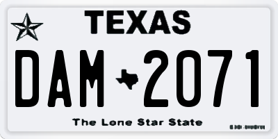 TX license plate DAM2071