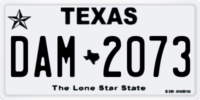 TX license plate DAM2073