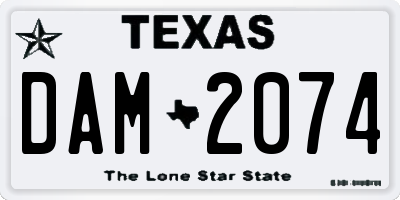 TX license plate DAM2074