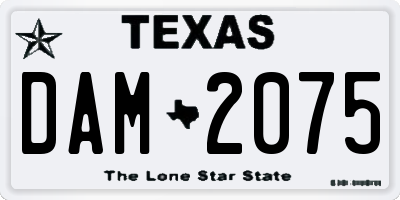 TX license plate DAM2075