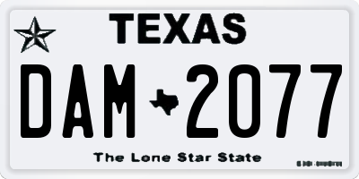 TX license plate DAM2077
