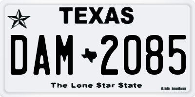 TX license plate DAM2085