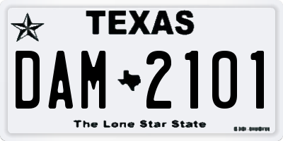 TX license plate DAM2101