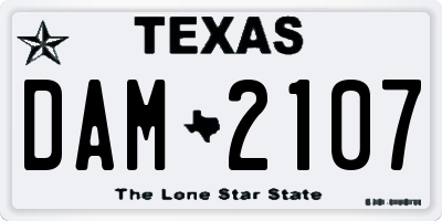 TX license plate DAM2107