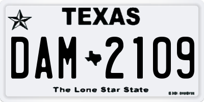 TX license plate DAM2109