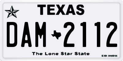 TX license plate DAM2112