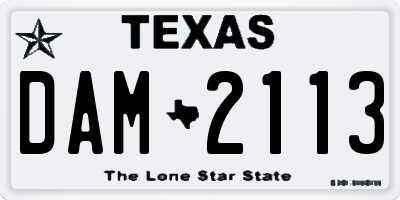 TX license plate DAM2113