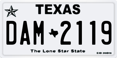TX license plate DAM2119
