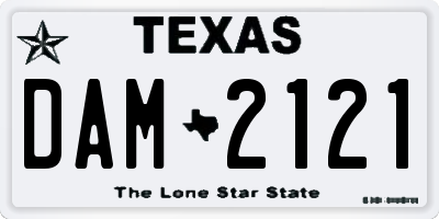 TX license plate DAM2121