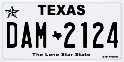 TX license plate DAM2124