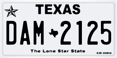TX license plate DAM2125