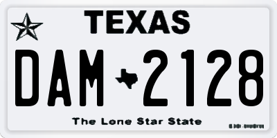 TX license plate DAM2128