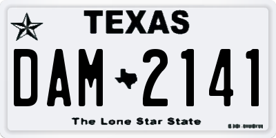 TX license plate DAM2141