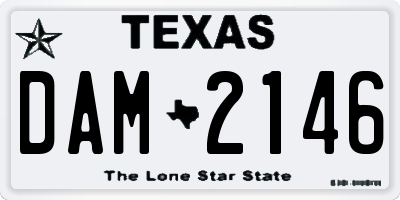 TX license plate DAM2146