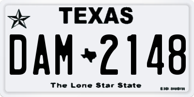 TX license plate DAM2148