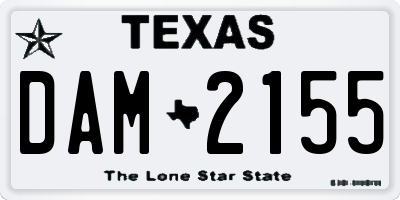 TX license plate DAM2155