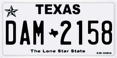 TX license plate DAM2158