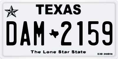 TX license plate DAM2159