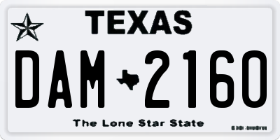 TX license plate DAM2160