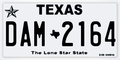 TX license plate DAM2164