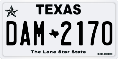 TX license plate DAM2170