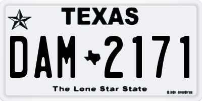 TX license plate DAM2171