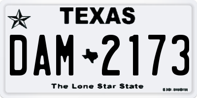 TX license plate DAM2173