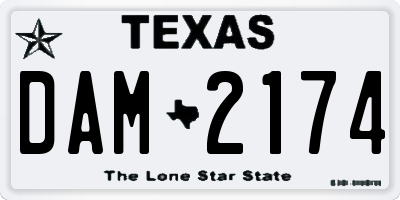 TX license plate DAM2174