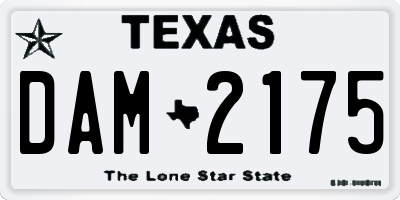 TX license plate DAM2175