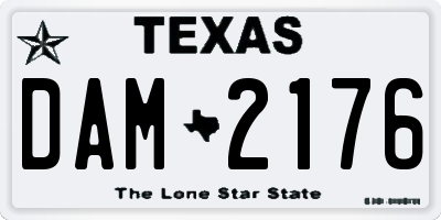 TX license plate DAM2176