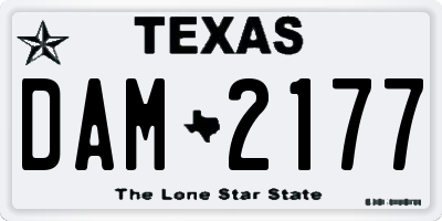 TX license plate DAM2177