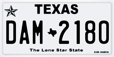 TX license plate DAM2180