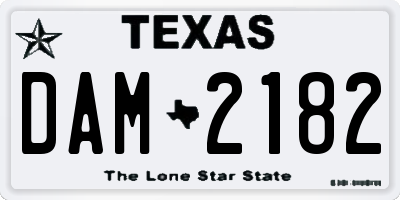 TX license plate DAM2182