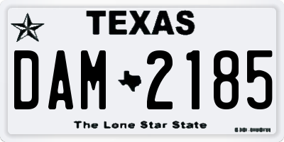 TX license plate DAM2185