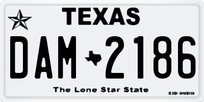 TX license plate DAM2186