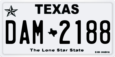 TX license plate DAM2188