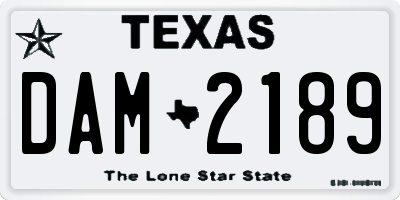 TX license plate DAM2189