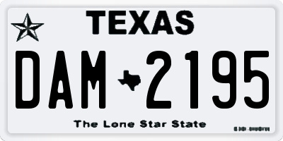 TX license plate DAM2195