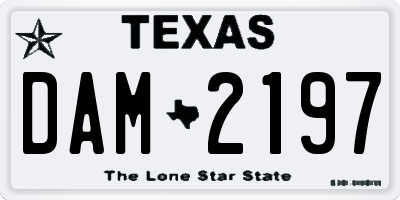 TX license plate DAM2197