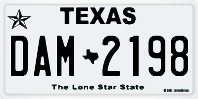 TX license plate DAM2198