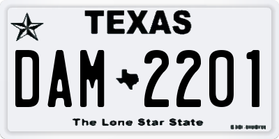TX license plate DAM2201