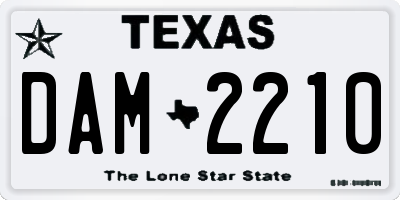 TX license plate DAM2210