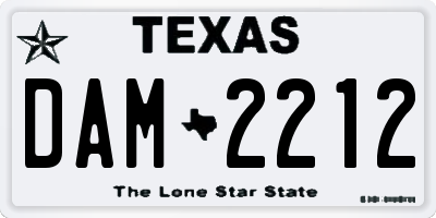 TX license plate DAM2212