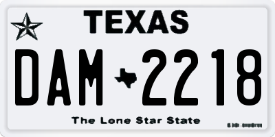 TX license plate DAM2218
